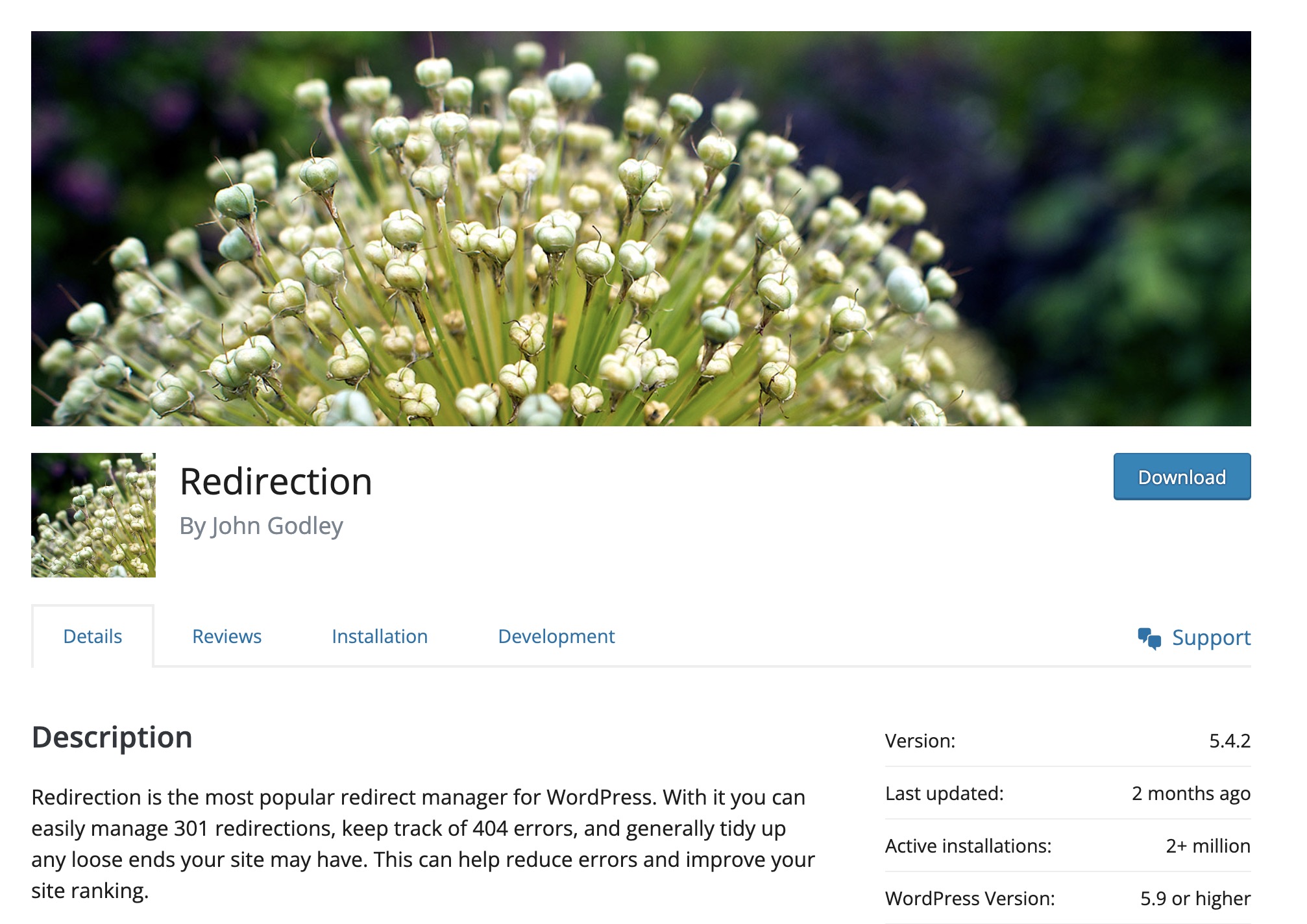 Redirection webpage