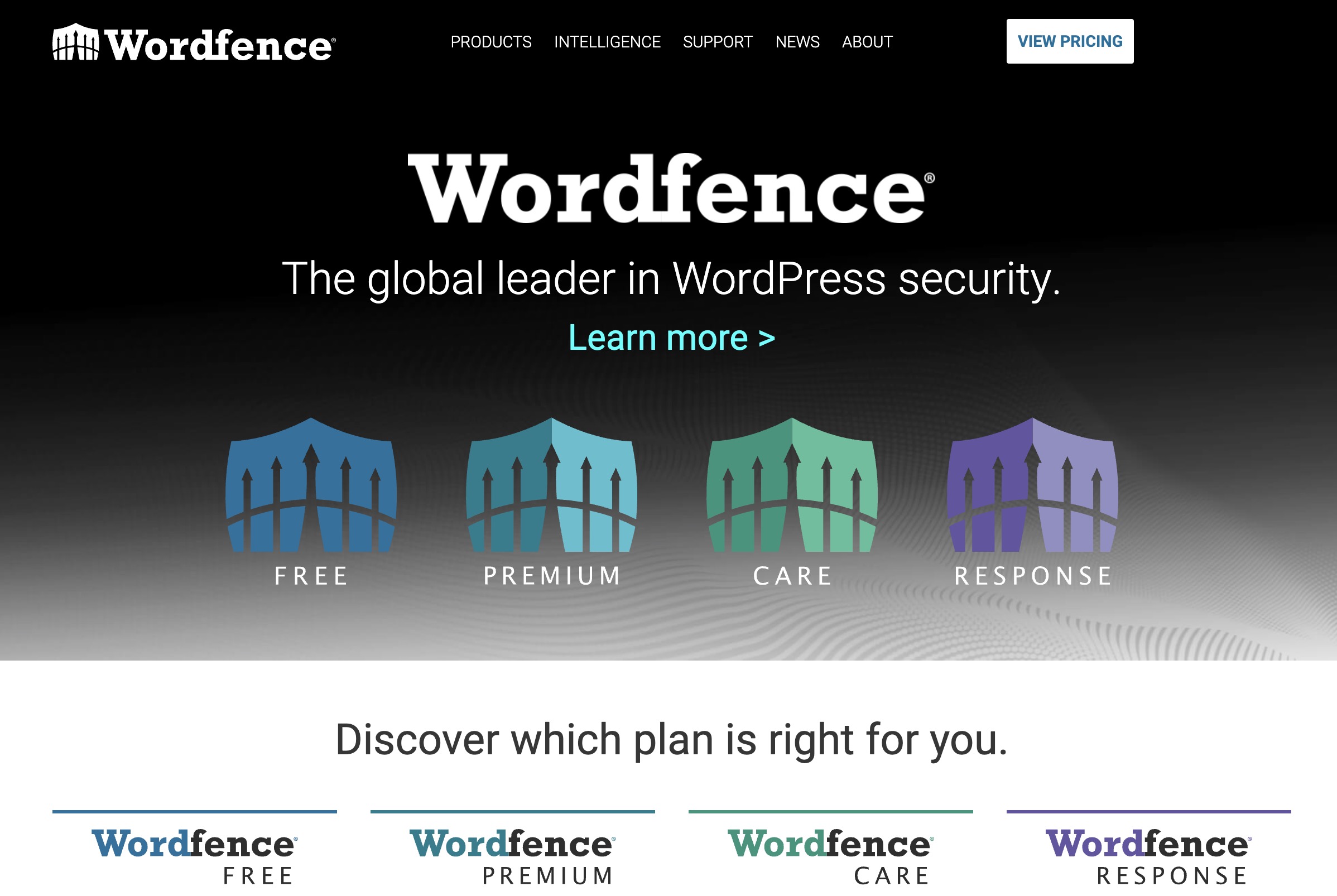 Wordfence webpage